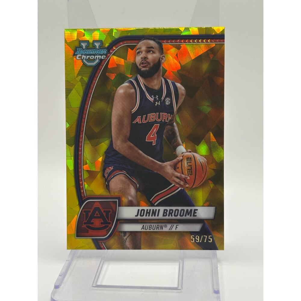 2024 Bowman Chrome U Sapphire Johni Broome Yellow Refractor 59/75 SP 76ers
